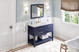 Jeffrey Alexander Wavecrest 48" Hale Blue Single Sink Bathroom Vanity with White Carrara Marble Top - 8 in. Widespread Faucet Top product image 7
