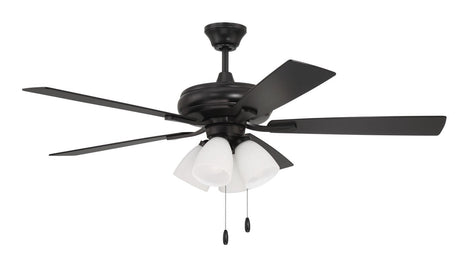 Craftmade ECF114FB5-FBGW flat black ceiling fan blades included