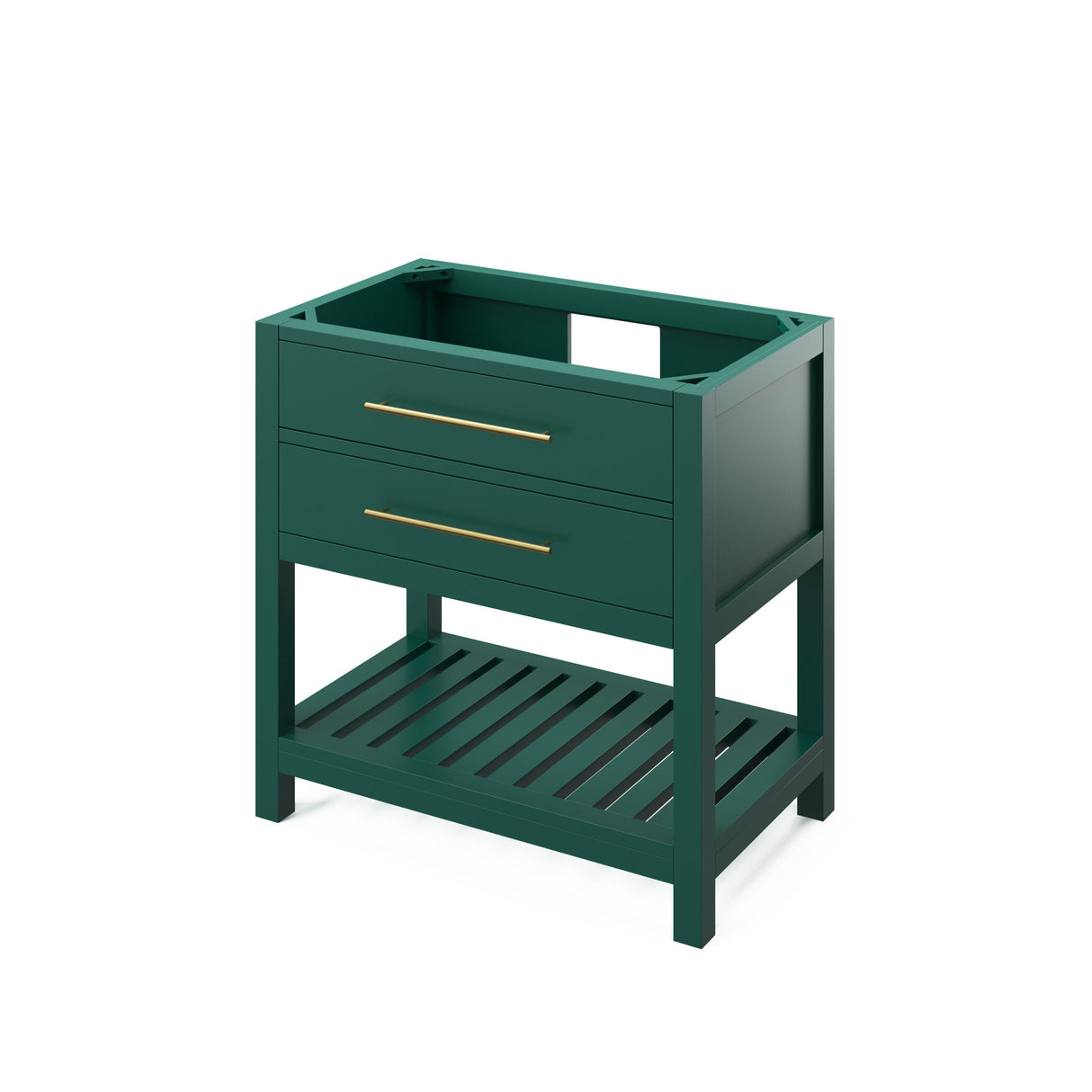 Jeffrey Alexander Wavecrest 36" Green Single Sink Bathroom Vanity with White Carrara Marble Top - 8 in. Widespread Faucet Top product image 3