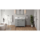 Jeffrey Alexander Katara 42" Grey Single Sink Bathroom Vanity with White Quartz Top - 8 in. Widespread Faucet Top