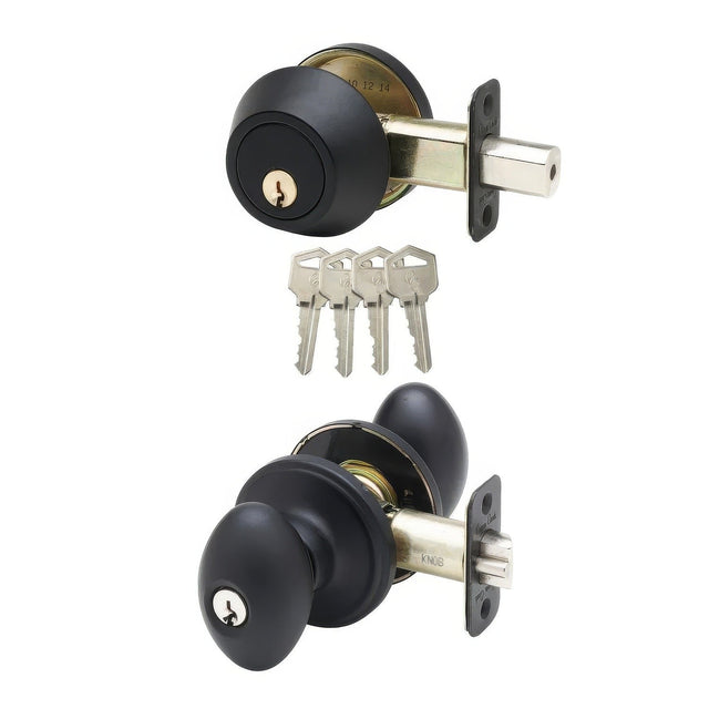 Copper Creek EKDB141BC black keyless electronic deadbolt and door knob