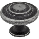 Elements 107ASM 107 Arcadia 1-5/16" Zinc Cabinet Knob Distressed Antique Silver
