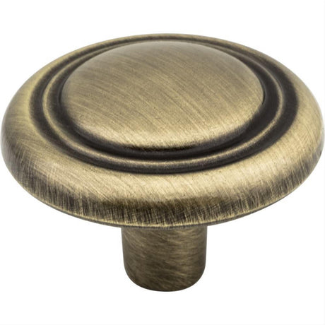 Elements 202AB 202 Kingsport 1-1/4" Zinc Cabinet Knob Brushed Antique Brass