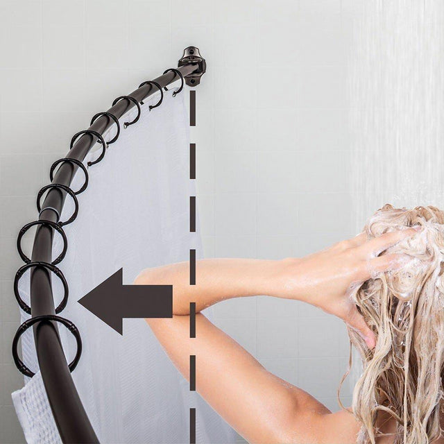 Elements SR02-DBAC-R 60 - 72" Zinc Curved Shower Rod Brushed Oil Rubbed Bronze