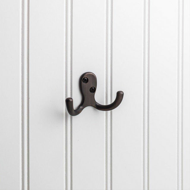 Elements YD15-187DBAC 1-7/8" Double Zinc Wall Mount Coat Hook Brushed Oil Rubbed Bronze