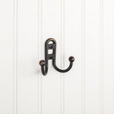 Elements YD25-256DBAC 2-9/16" Double Zinc Wall Mount Coat Hook Brushed Oil Rubbed Bronze