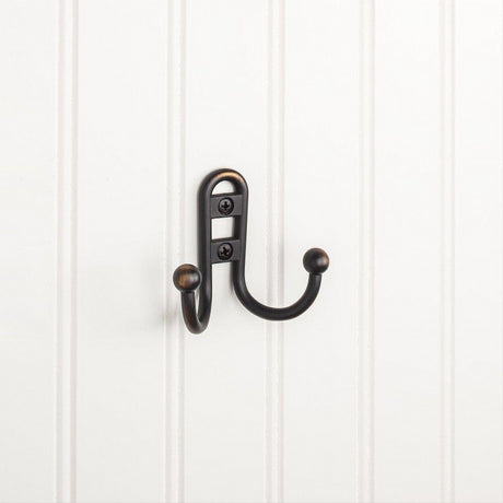 Elements YD25-256DBAC 2-9/16" Double Zinc Wall Mount Coat Hook Brushed Oil Rubbed Bronze