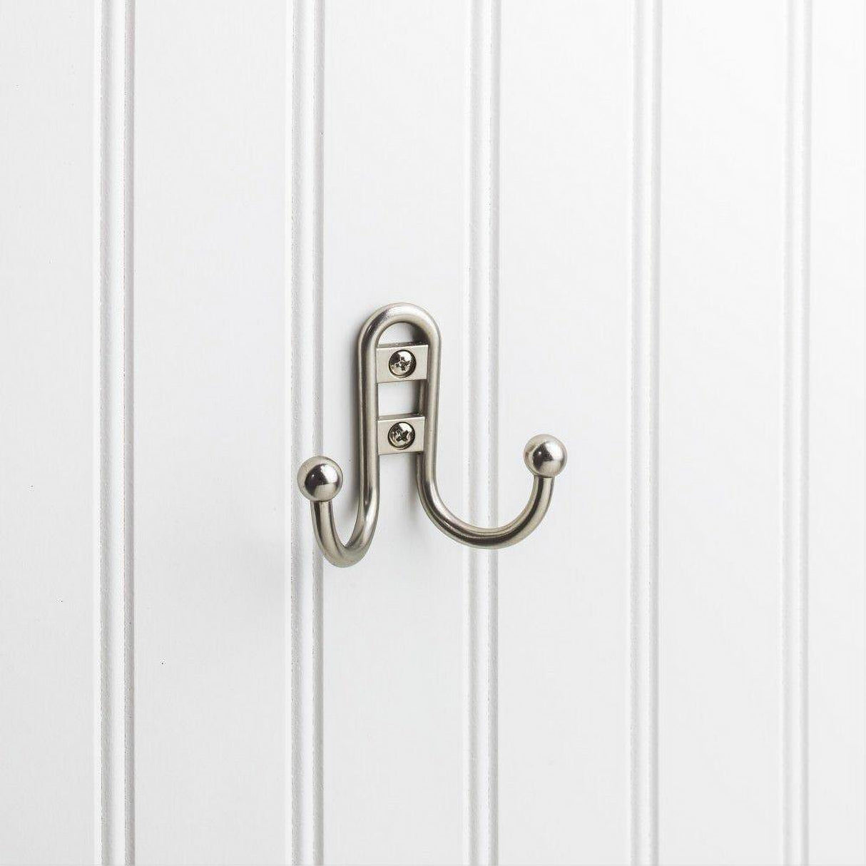 Elements YD25-256SN 2-9/16" Double Zinc Wall Mount Coat Hook Satin Nickel
