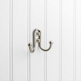 Elements YD25-256SN 2-9/16" Double Zinc Wall Mount Coat Hook Satin Nickel