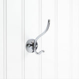Elements YD30-381PC 3-13/16" Double Zinc Wall Mount Decorative Coat Hook Polished Chrome