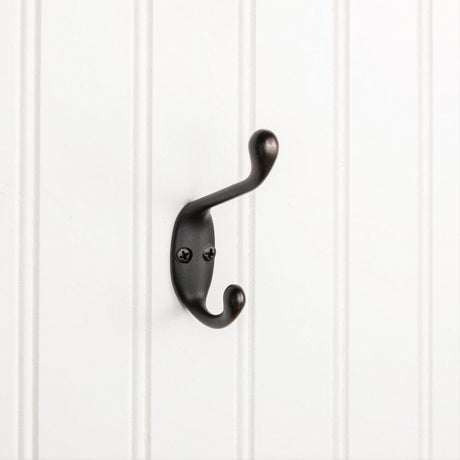 Elements YD40-337DBAC 3-3/8" Double Zinc Wall Mount Coat Hook Brushed Oil Rubbed Bronze