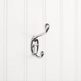 Elements YD40-337PC 3-3/8" Double Zinc Wall Mount Coat Hook Polished Chrome