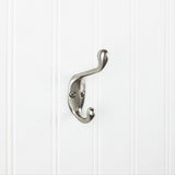 Elements YD40-337SN 3-3/8" Double Zinc Wall Mount Coat Hook Satin Nickel