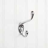 Elements YD40-450PC 4-1/2" Double Zinc Wall Mount Coat Hook Polished Chrome