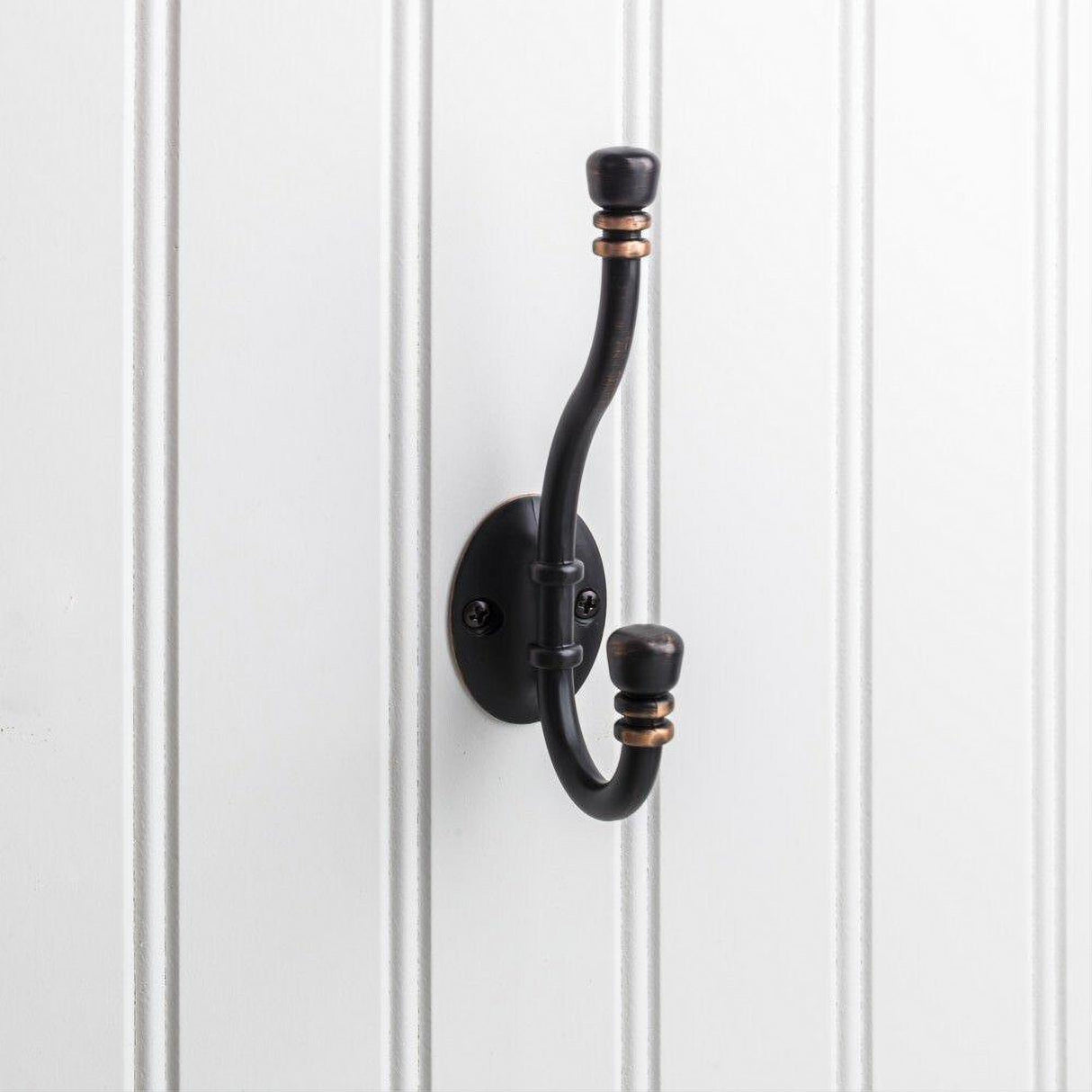 Elements YD50-518DBAC 5-3/16" Double Zinc Wall Mount Decorative Coat Hook Brushed Oil Rubbed Bronze