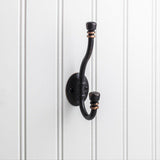 Elements YD50-518DBAC 5-3/16" Double Zinc Wall Mount Decorative Coat Hook Brushed Oil Rubbed Bronze