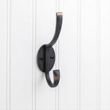 Elements YD55-587DBAC 5-7/8" Double Zinc Wall Mount Decorative Coat Hook Brushed Oil Rubbed Bronze