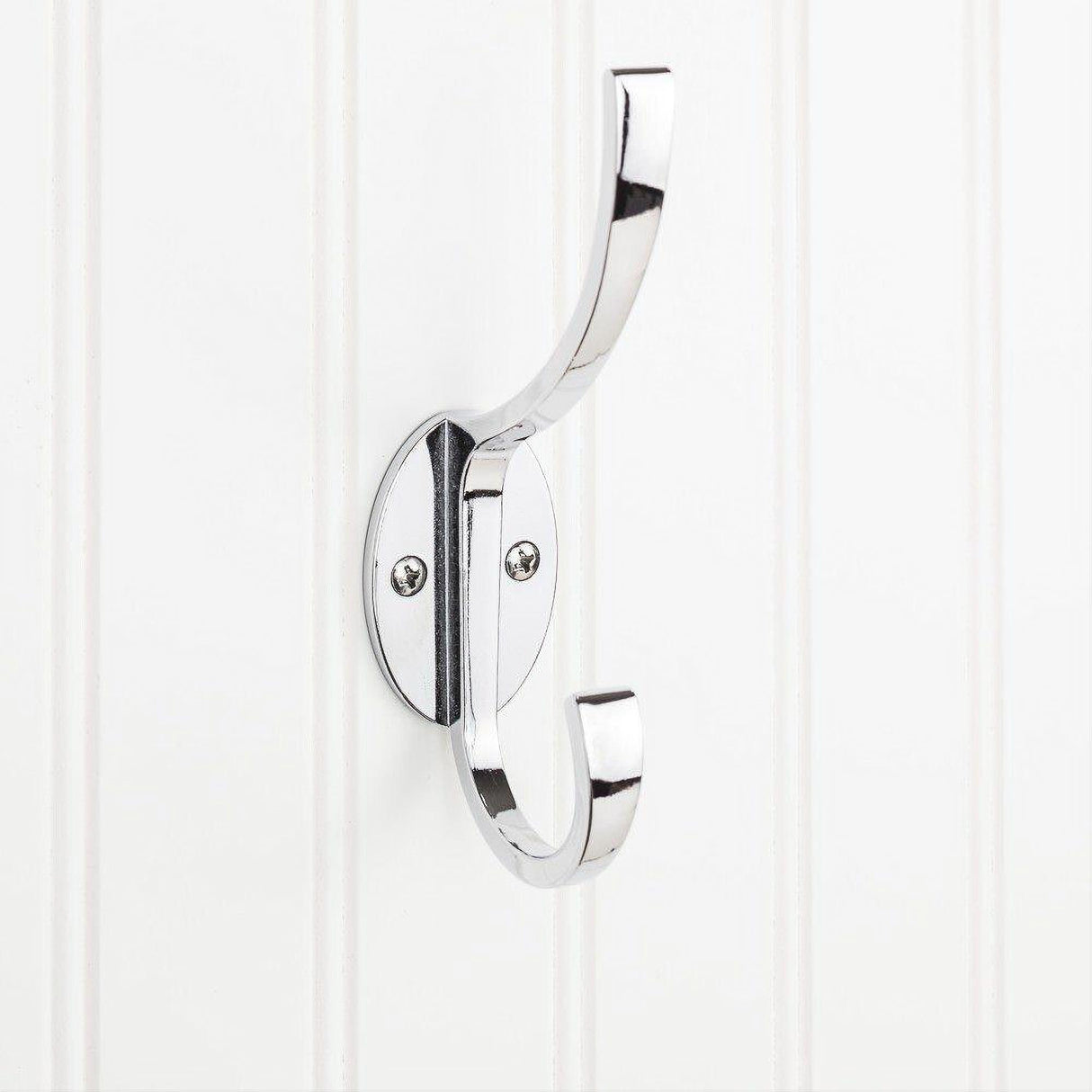 Elements YD55-587PC 5-7/8" Double Zinc Wall Mount Decorative Coat Hook Polished Chrome