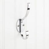 Elements YD55-587PC 5-7/8" Double Zinc Wall Mount Decorative Coat Hook Polished Chrome