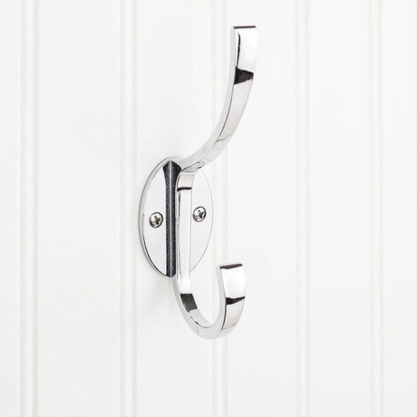 Elements YD55-587PC 5-7/8" Double Zinc Wall Mount Decorative Coat Hook Polished Chrome