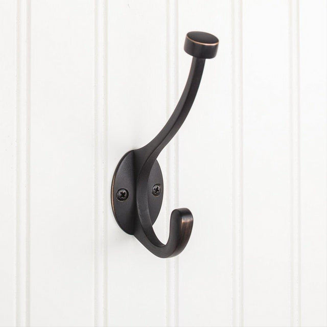 Elements YD60-550DBAC 5-1/2" Double Zinc Wall Mount Decorative Coat Hook Brushed Oil Rubbed Bronze