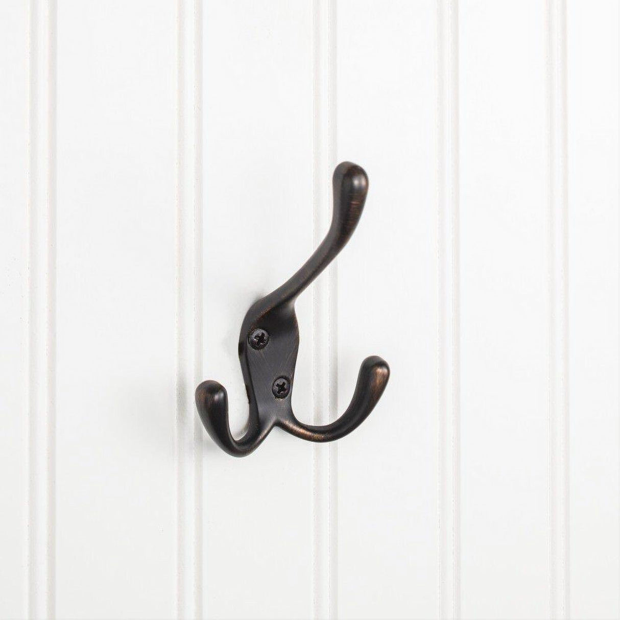 Elements YT40-400DBAC 4" Triple Zinc Wall Mount Coat Hook Brushed Oil Rubbed Bronze