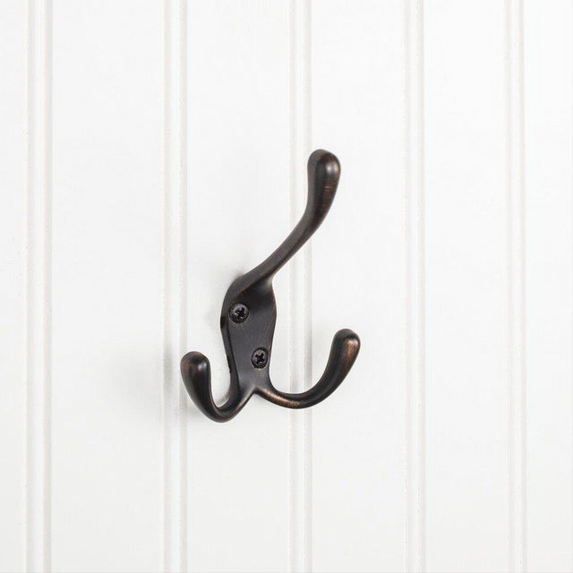 Elements YT40-400DBAC 4" Triple Zinc Wall Mount Coat Hook Brushed Oil Rubbed Bronze