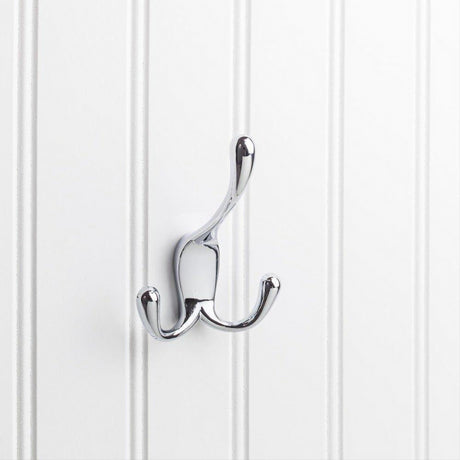 Elements YT40C-400PC 4" Triple Zinc Concealed Mount Coat Hook Polished Chrome