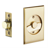 Emtek 2015US4 Privacy Pocket Door Tubular Lock with Privacy Strike Plate and Dust Box Satin Brass