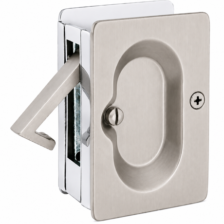 Emtek 2101US15XUS26 Pass Pocket Door Lock for 1-3/8" to 1-3/4" Door Satin Nickel by Polished Chrome Finish