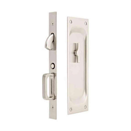 Emtek 2103US15134 2103US 7-1/2" Height Solid Brass Keyed Entry Pocket Door Mortise Lock Satin Nickel