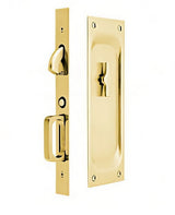 Emtek 2105US10BXUS15134 7-1/2" Height Solid Brass Privacy Pocket Door Mortise Lock Oil Rubbed Bronze by Satin Nickel