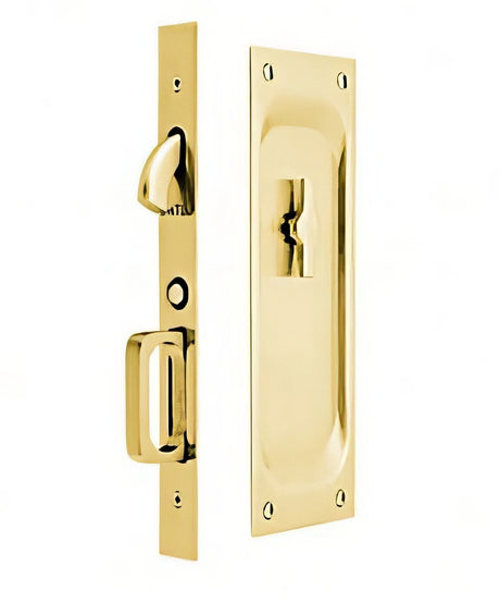 Emtek 2105US10BXUS15134 7-1/2" Height Solid Brass Privacy Pocket Door Mortise Lock Oil Rubbed Bronze by Satin Nickel