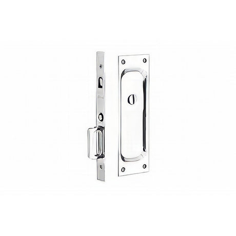 Emtek 2105US15XUS10B138 7-1/2" Height Solid Brass Privacy Pocket Door Mortise Lock Satin Nickel by Oil Rubbed Bronze
