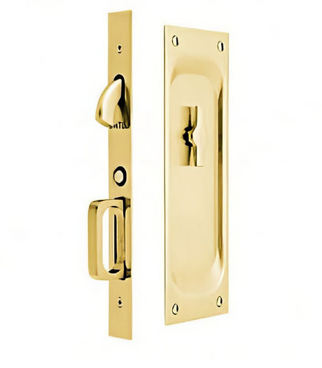 Emtek 2105US3XUS26138 7-1/2" Height Solid Brass Privacy Pocket Door Mortise Lock Polished Brass Lifetime by Polished Chrome