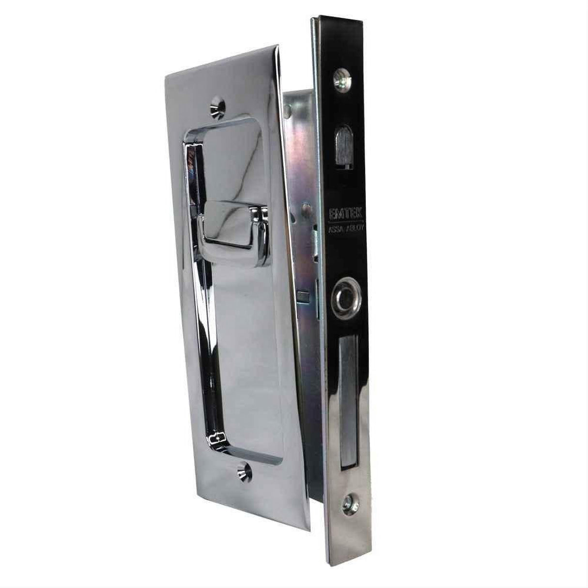 Emtek 2115US10BXUS14112 Rectangular Privacy Pocket Door Mortise Lock for 1-1/2" Door Oil Rubbed Bronze by Polished Nickel Lifetime