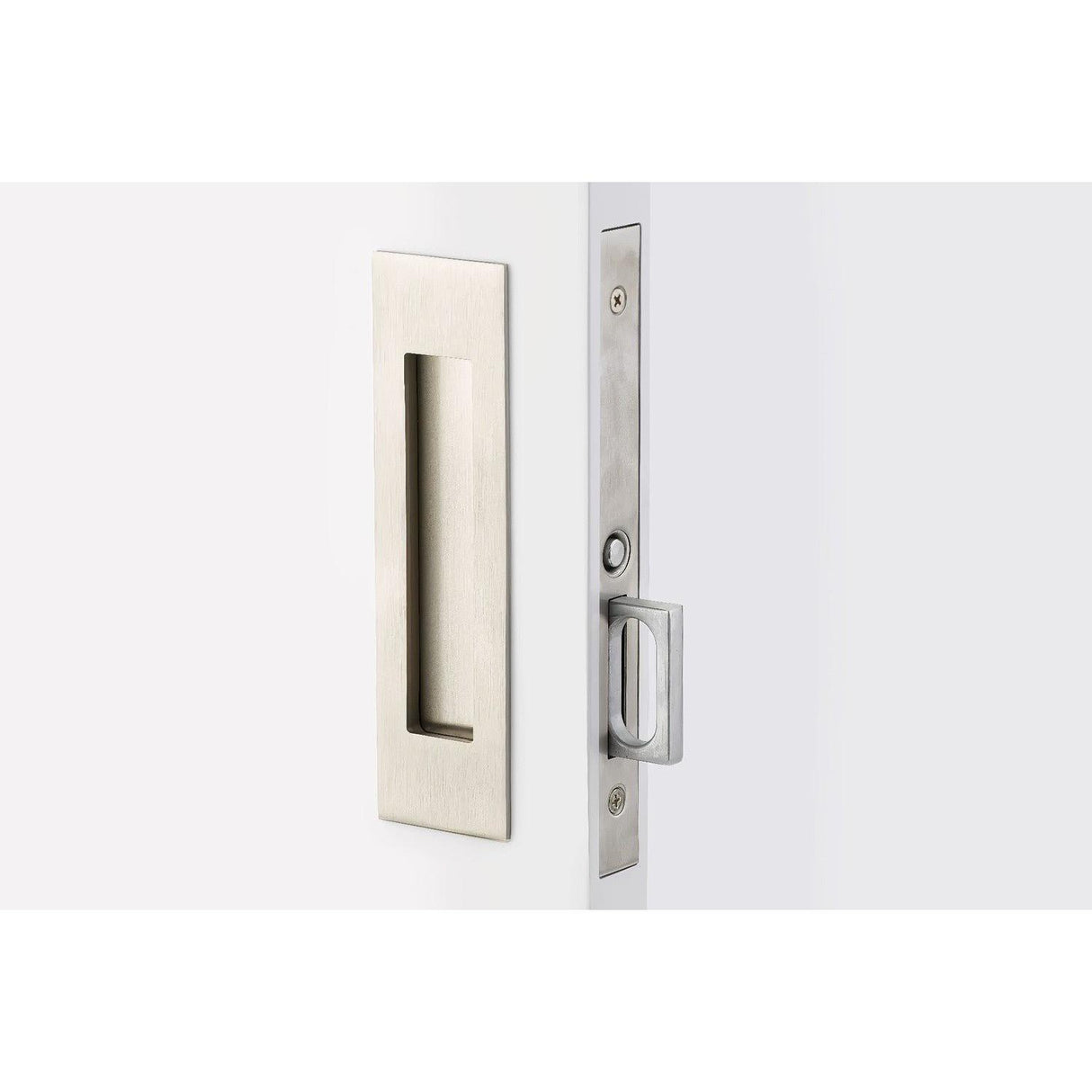 Emtek 2154US15138 2154US138 Narrow Modern Rectangular Passage Pocket Door Mortise Lock Satin Nickel