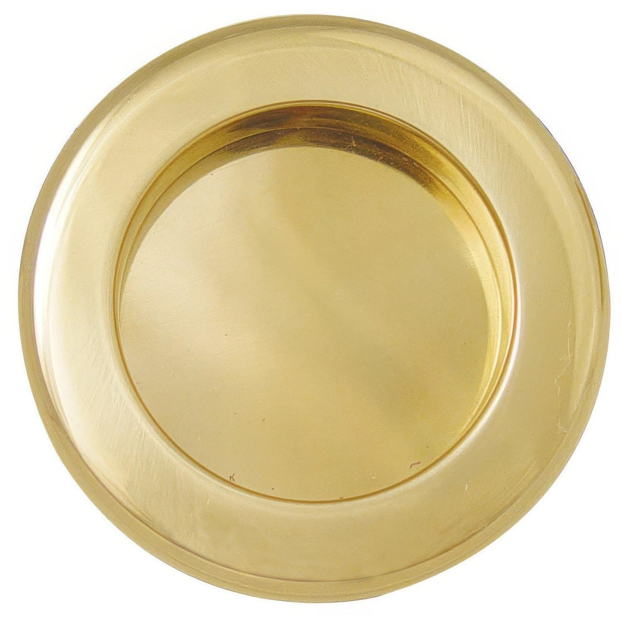 Emtek 2211US3 Inch Diameter Round Flush Door Pull Polished Brass