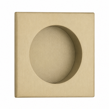 Emtek 2213US4 square flush pull in Satin Brass
