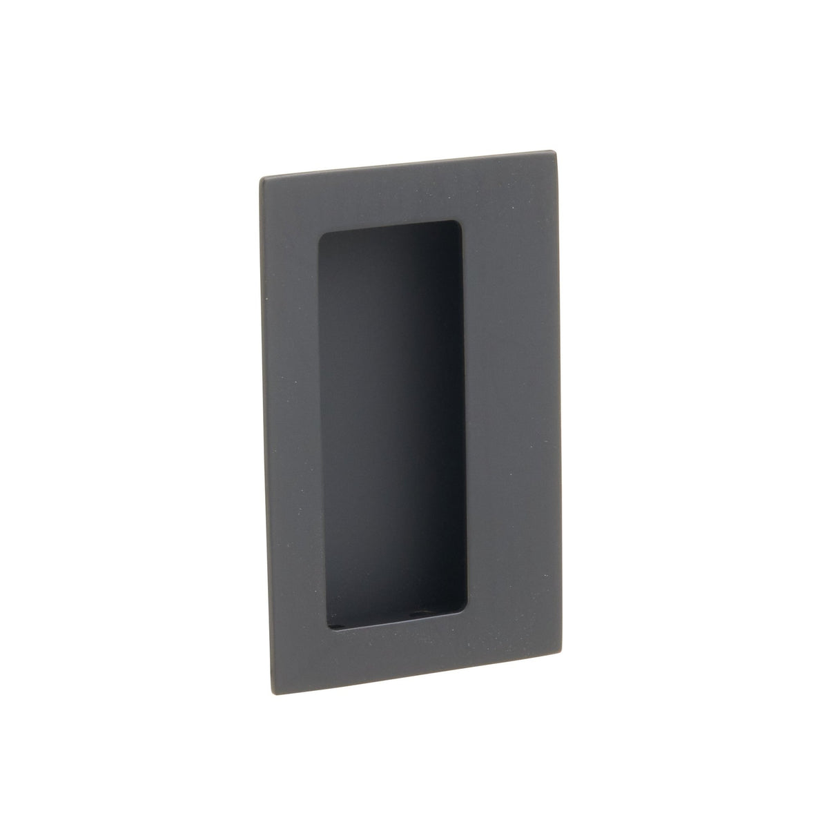 Emtek 222350US19 2-1/2" x 4" Rectangular Flush Pull with Offset Pocket Flat Black