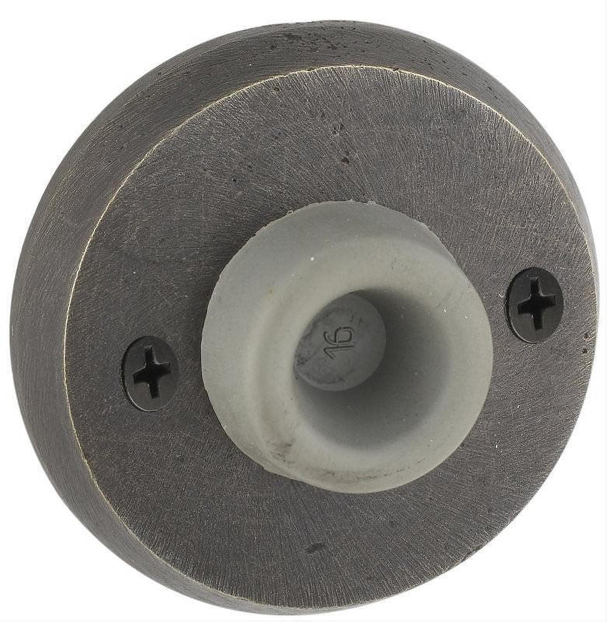Emtek 2255#2MB 2255#2 Rubber Tipped Wall Mounted Sandcast Bronze Door Stop with #2 Rosette Medium Bronze