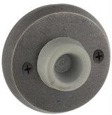 Emtek 2255#2MB 2255#2 Rubber Tipped Wall Mounted Sandcast Bronze Door Stop with #2 Rosette Medium Bronze