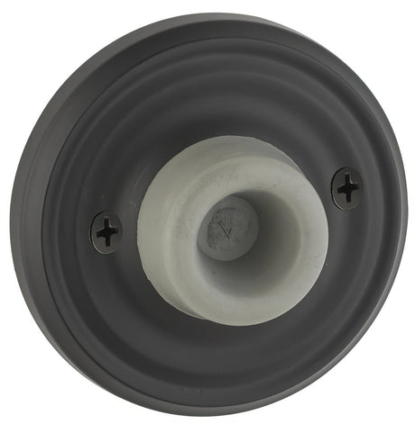 Emtek 2255US14 Rubber Tipped Brass Wall Mounted Door Stop with Regular Rosette Polished Nickel