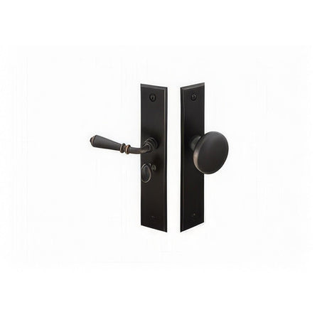Emtek 2291US19LH 6" Rectangular Style Screen Door Lockset Flat Black