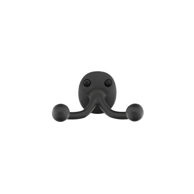 Emtek 2306FB Sandcast Bronze 3-9/16" Double Robe Hook Flat Black