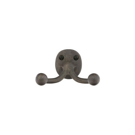 Emtek 2306MB Sandcast Bronze 3-9/16" Double Robe Hook Medium Bronze