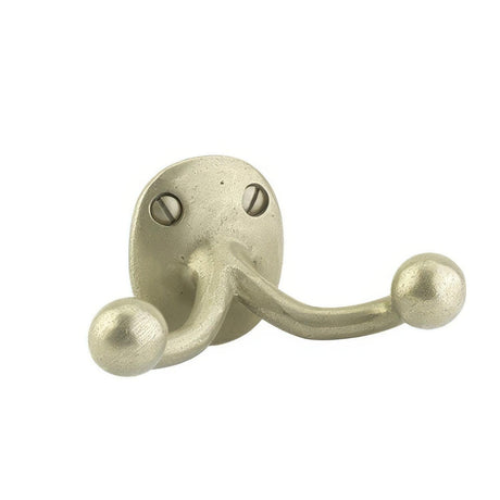 Emtek 2306TWB Sandcast Bronze 3-9/16" Double Robe Hook Tumbled White Bronze