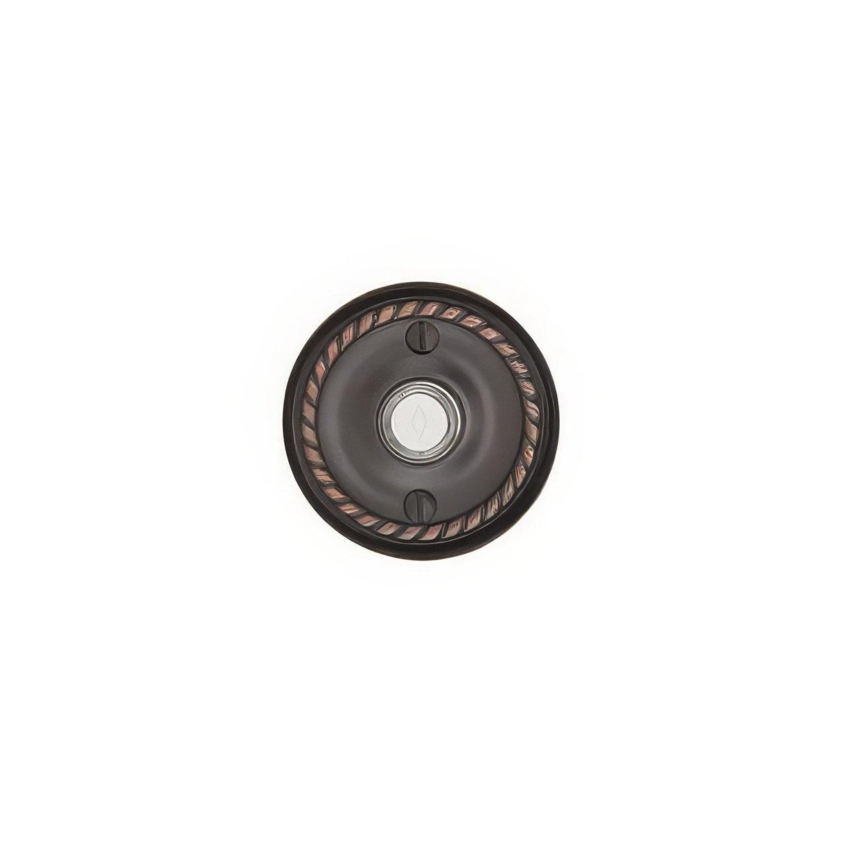 Emtek 2401US10B Forged Brass 2-3/4" Diameter Rope Style Brass Lighted Doorbell Rosette Oil Rubbed Bronze
