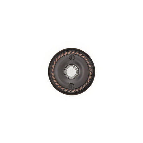 Emtek 2401US10B Forged Brass 2-3/4" Diameter Rope Style Brass Lighted Doorbell Rosette Oil Rubbed Bronze