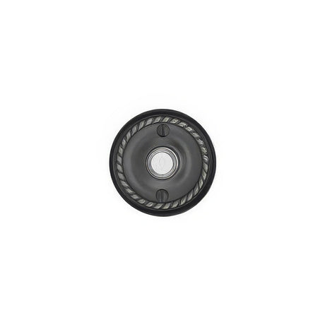 Emtek 2401US15A Forged Brass 2-3/4" Diameter Rope Style Brass Lighted Doorbell Rosette Pewter